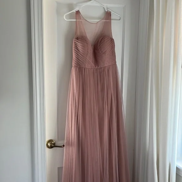 blush pink wrap bridesmaid dresses Apricot Princess Gown– Teuta Matoshi